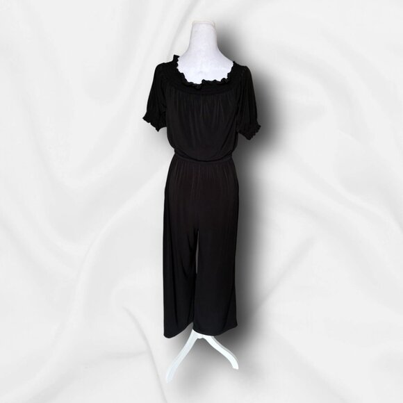 Vince Camuto Off-Shoulder Wide-Leg Jumpsuit Black Sz S Travel, Resort, Vacation - Picture 4 of 10